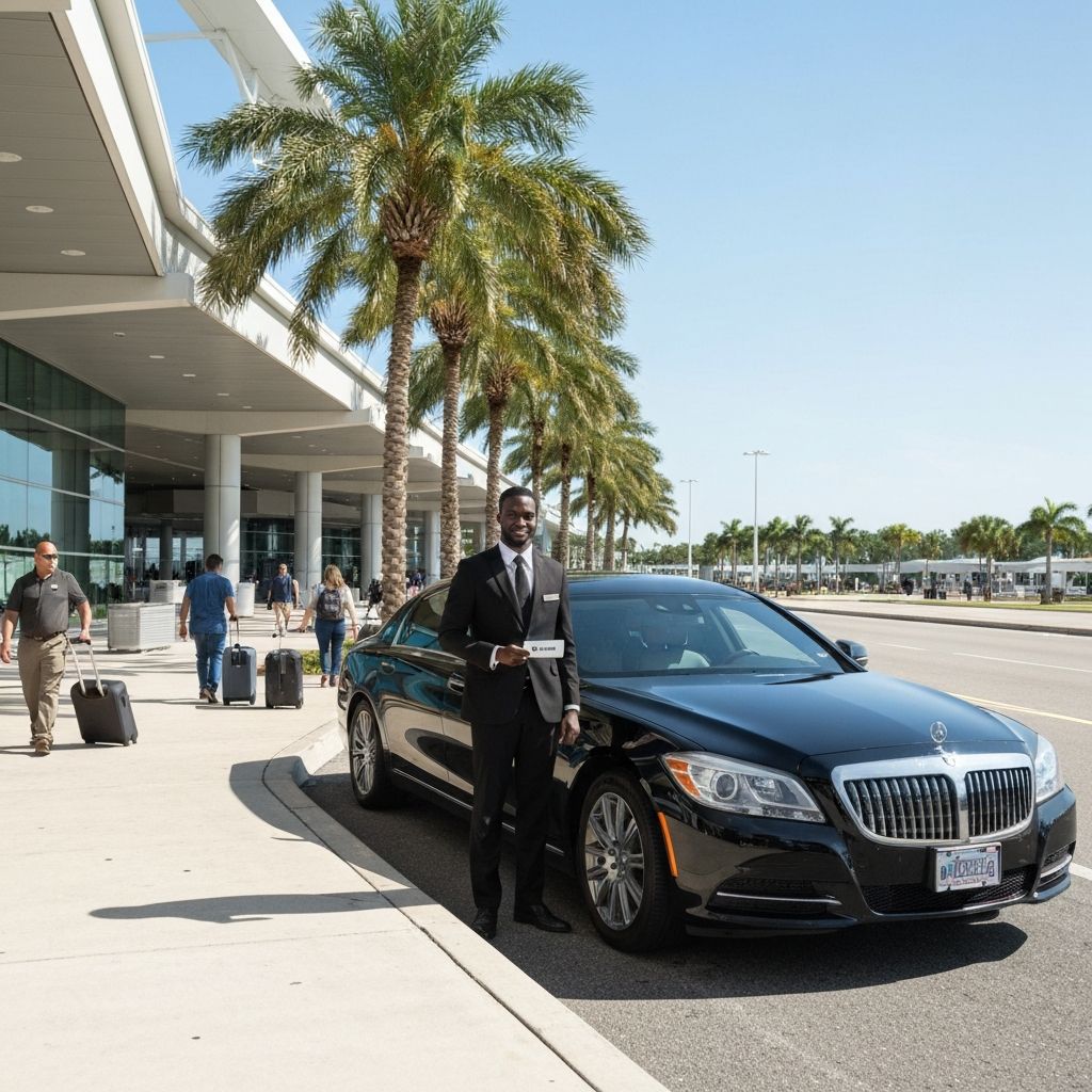 BlackRide chauffeur at Orlando MCO airport pickup - luxury airport car service