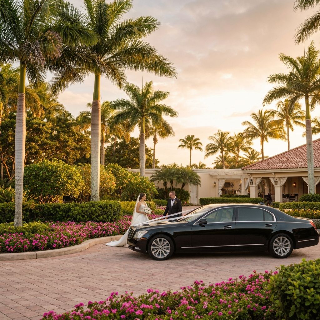 BlackRide luxury wedding limo service in Orlando Florida - elegant bridal transportation