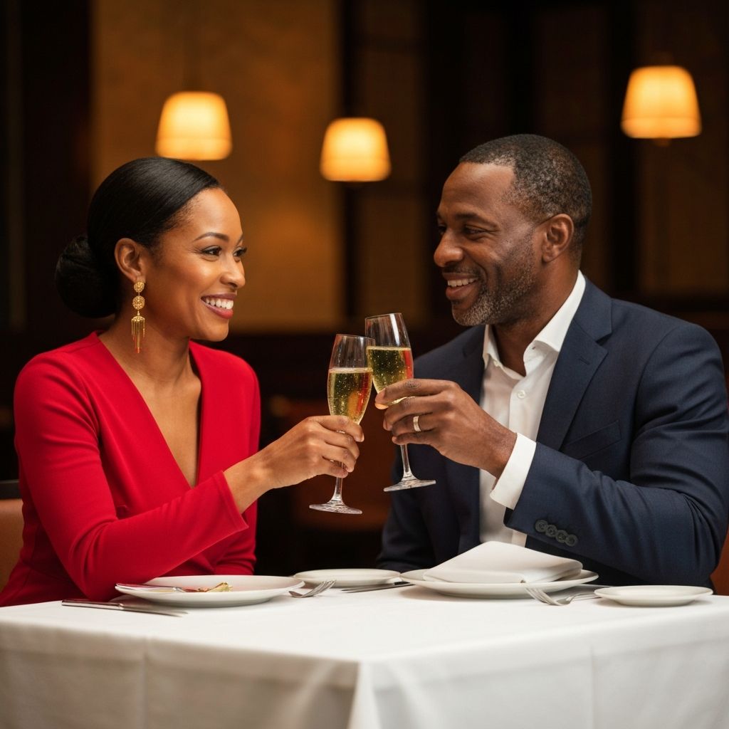 Happy couple enjoying Bern's Steak House dining experience
